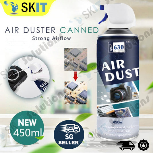450ml Air Duster Spray Can High Pressure Compressed Air Cleaner for PC Laptop Keyboard Electronics