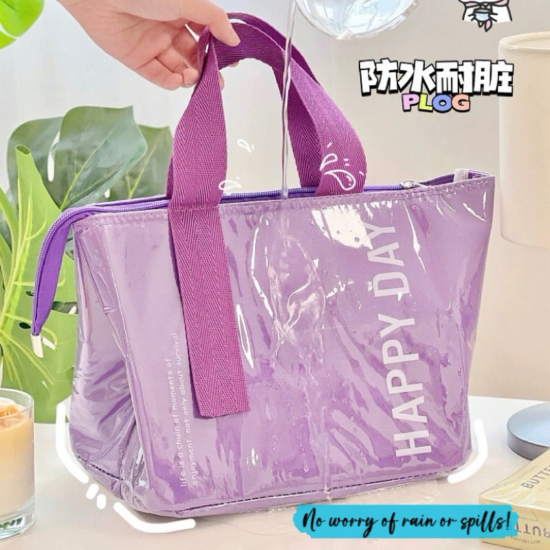 Large Capacity Bento Lunch Bag Waterproof Insulated Thermal Handheld Food Storage for Office Travel
