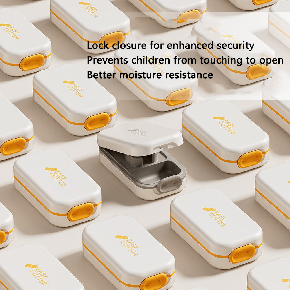 Adjustable Pill Cutter Splitter Crusher with Storage Box Medicine Tablet Easy Divider Organizer Case