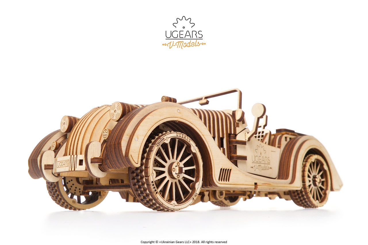 Ugears Roadster Vm-01 ★Mechanical 3D Puzzle Kit Model Toys Gift Present Birthday Xmas Christmas Kids Adults