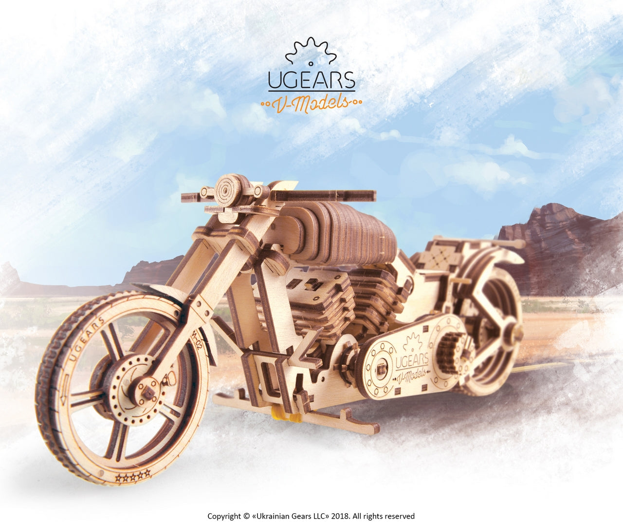 Ugears Bike Vm-02 ★Mechanical 3D Puzzle Kit Model Toys Gift Present Birthday Xmas Christmas Kids Adults