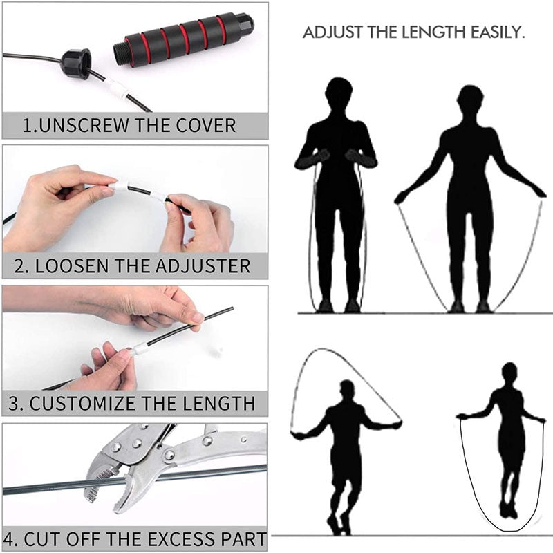 Adjustable Skipping Rope Jump Rope Fitness Training Weight Loss Exercise Cardio Workout Men Women