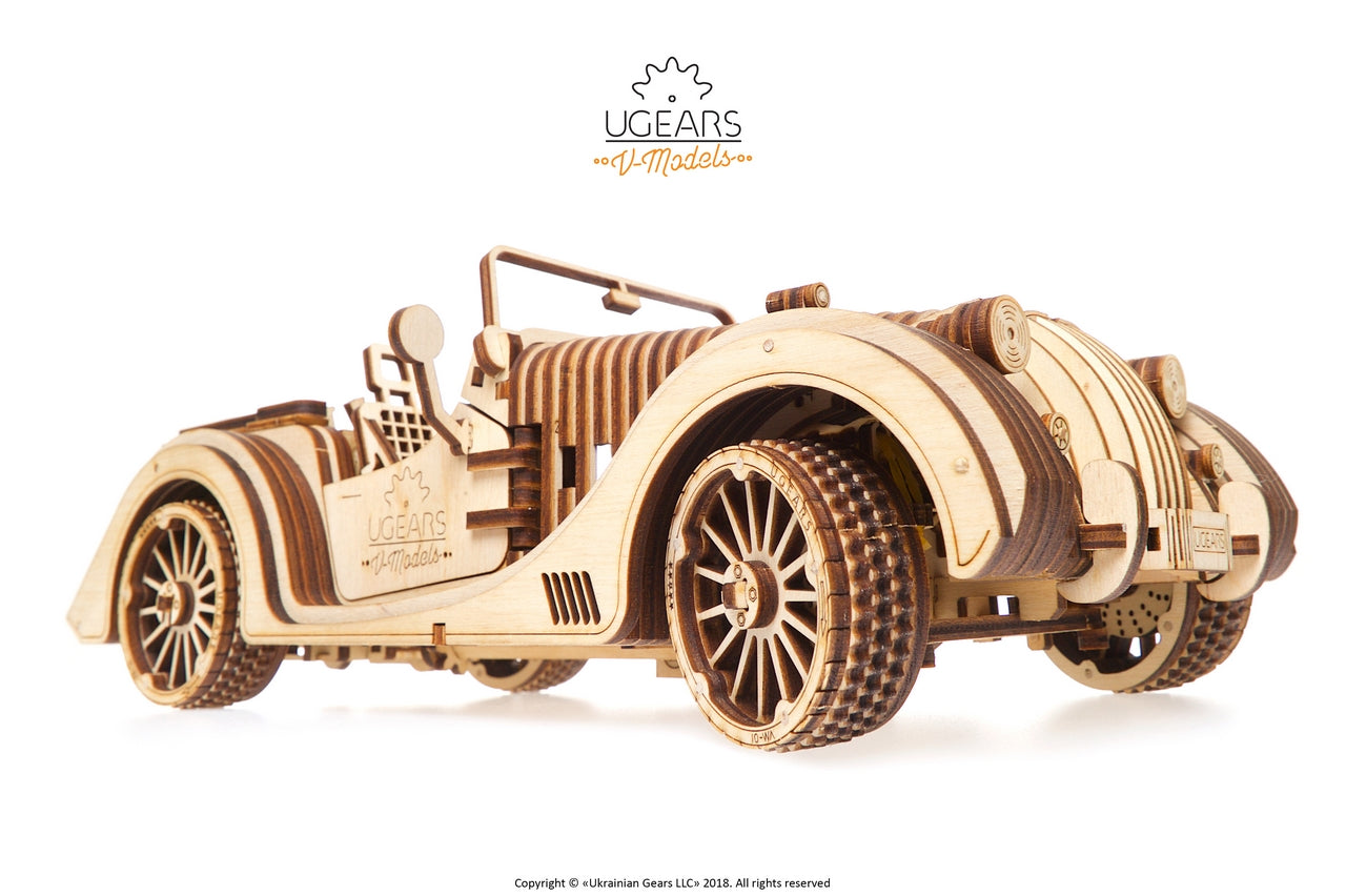 Ugears Roadster Vm-01 ★Mechanical 3D Puzzle Kit Model Toys Gift Present Birthday Xmas Christmas Kids Adults