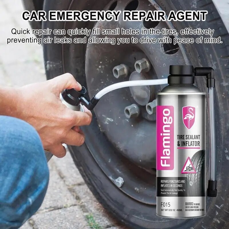 Flamingo Tire Sealant & Inflator F015 Puncture Vacuum Repair Spray Repairing Liquid Fluid Inner Tube Car Motorcycle Bike