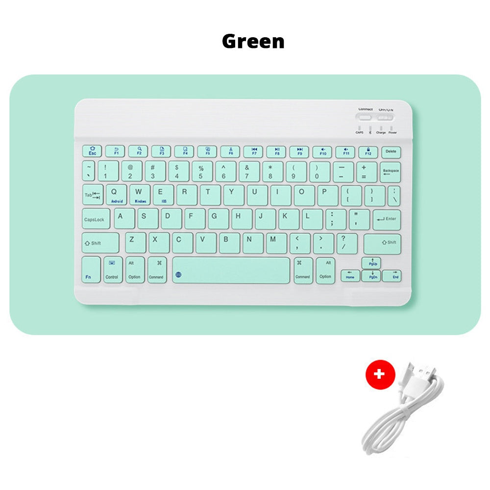 10 Inch Wireless Bluetooth Keyboard + Wi-Fi Mouse Set Rechargeable Tablet Smartphone Laptop Windows