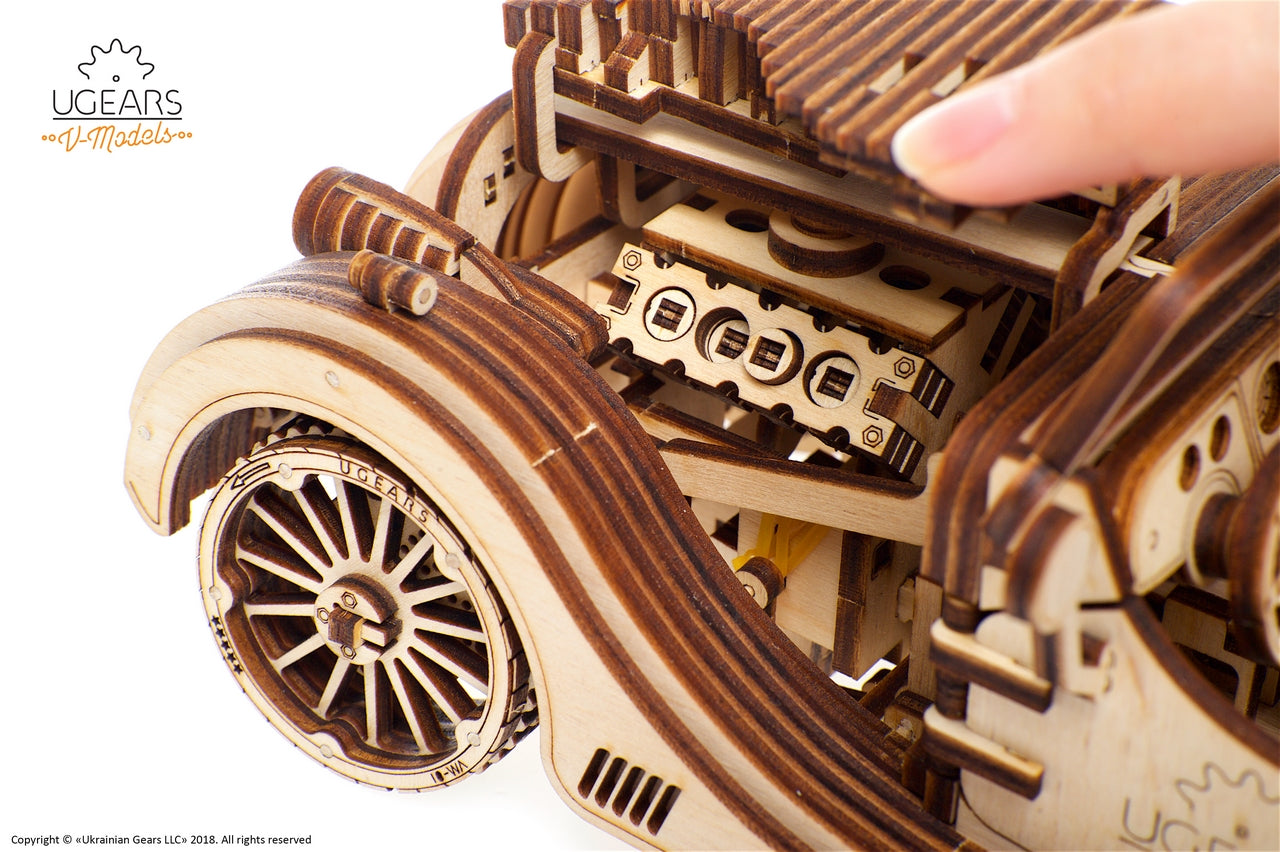 Ugears Roadster Vm-01 ★Mechanical 3D Puzzle Kit Model Toys Gift Present Birthday Xmas Christmas Kids Adults