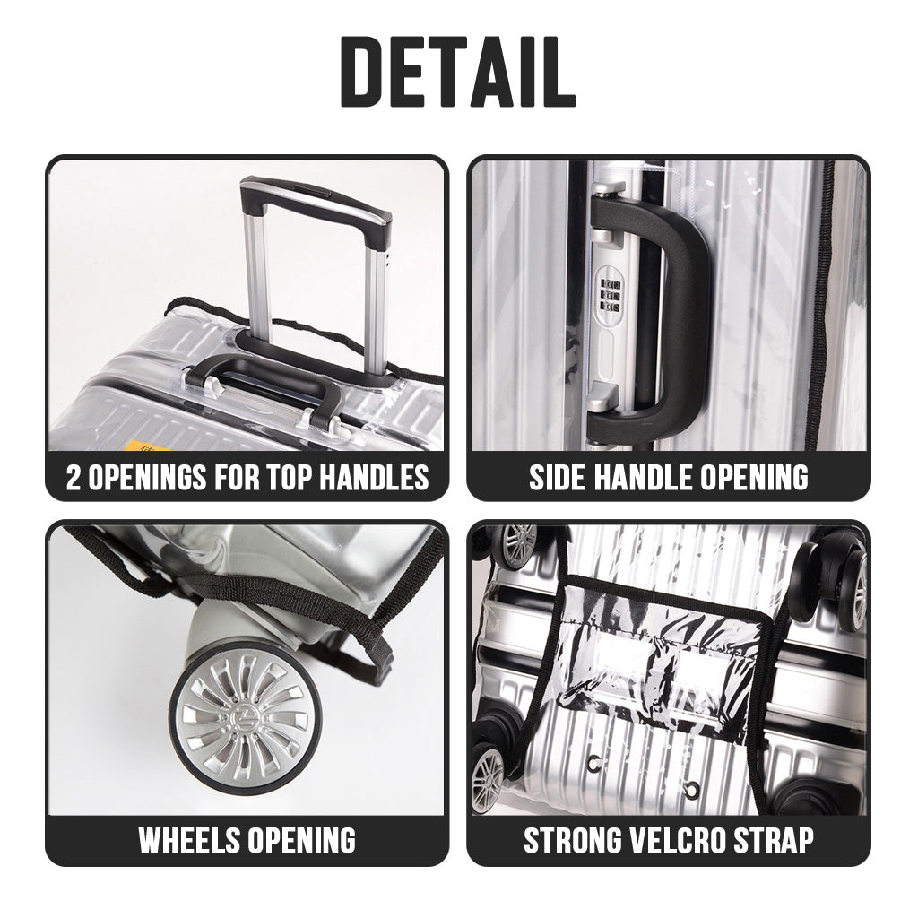 PVC Clear Cover For Luggage Protector Travel Suitcase Cover Transparent Waterproof Trolley Protective Bag 20-30 Inches
