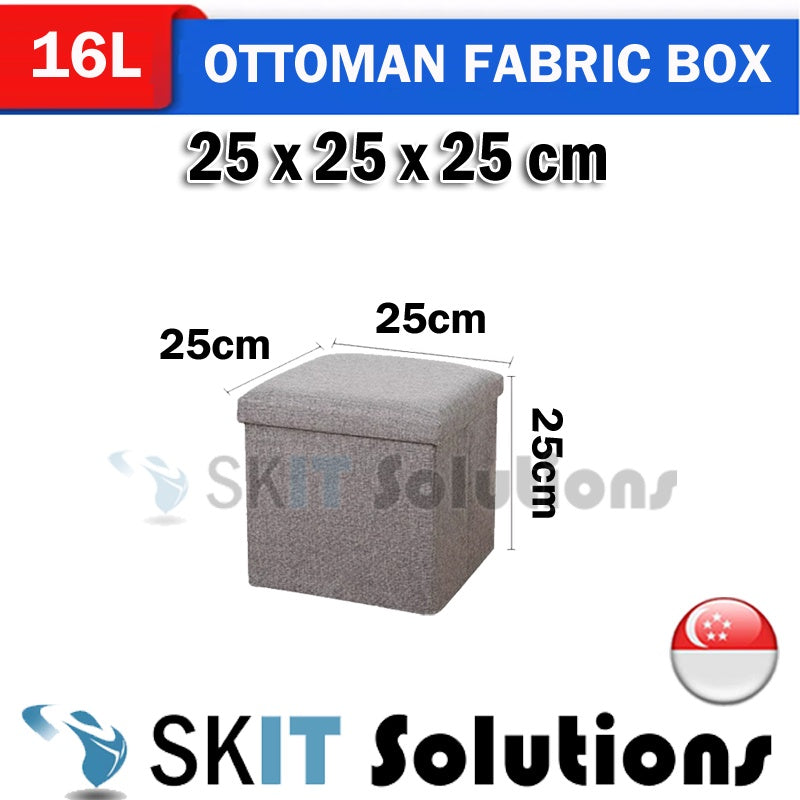 Ottoman Fabric / Leather Storage Box Foldable Sofa Seat Stool Organizer Bench Home Living Space Saving Organiser