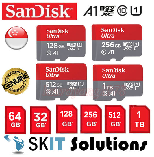 Sandisk Ultra MicroSD Memory Card 32GB 64GB 128GB 256GB 512GB 1TB