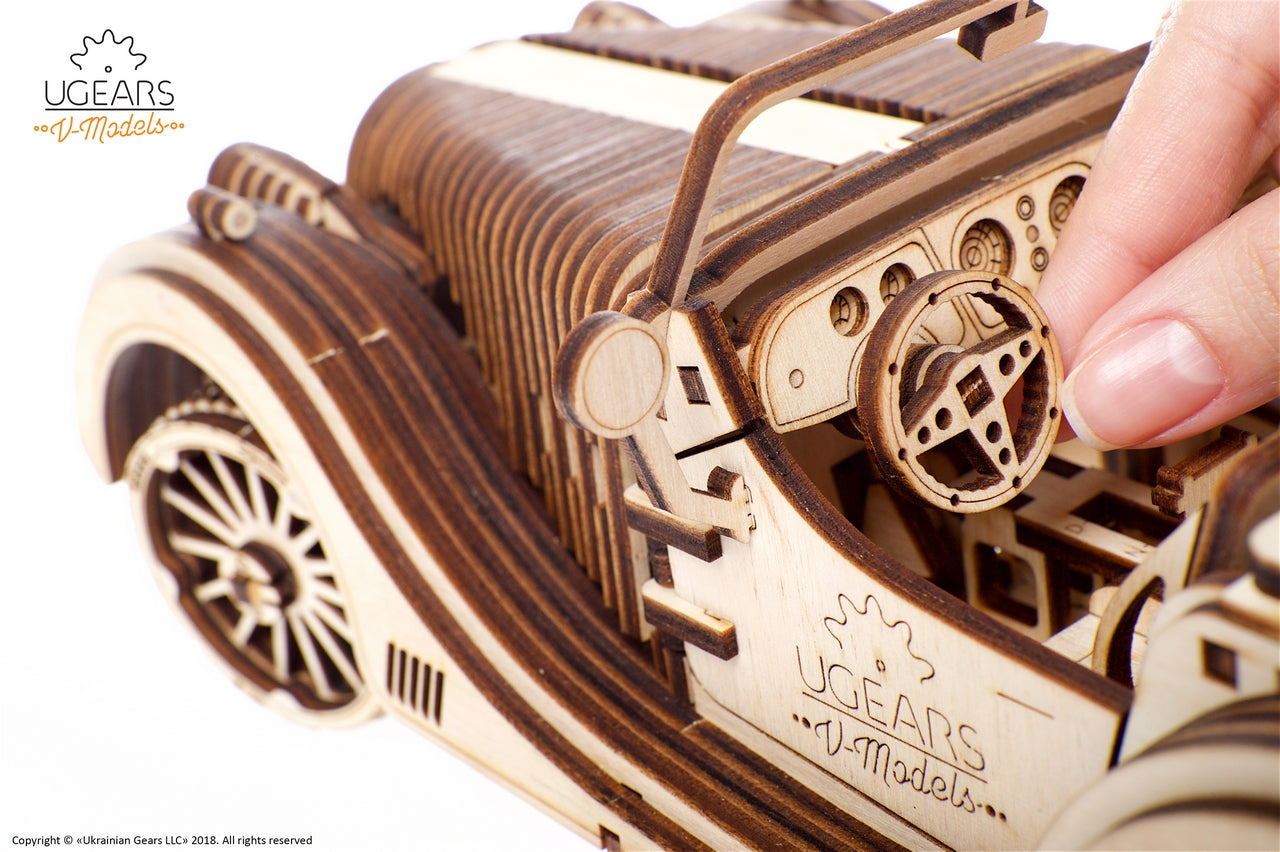 Ugears Roadster Vm-01 ★Mechanical 3D Puzzle Kit Model Toys Gift Present Birthday Xmas Christmas Kids Adults