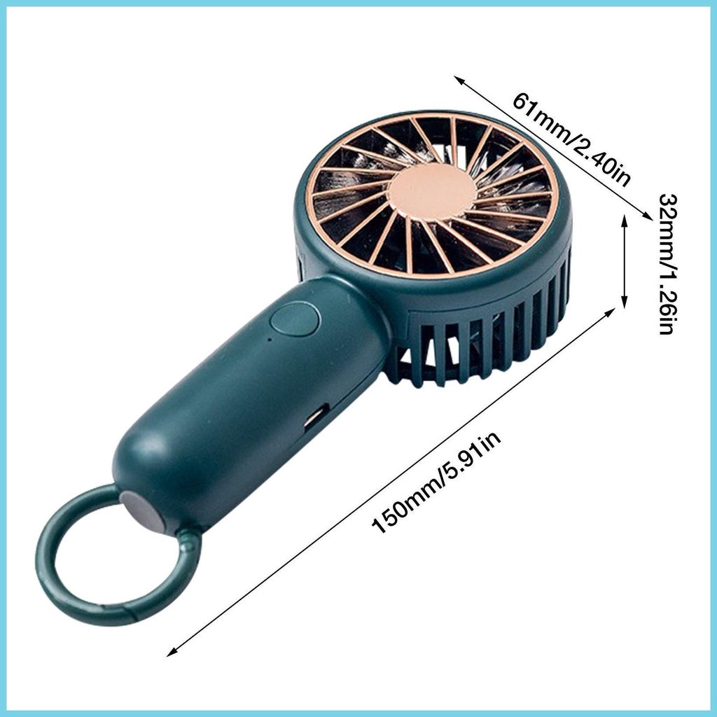 Mini USB Fan Portable Rechargeable Handheld Silent 3 Speed Travel Office Outdoor Summer Cooling Fan