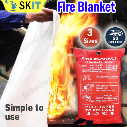 Emergency Fire Blanket Fiberglass Fireproof Safety Escape Tool for Kitchen Home Office Car