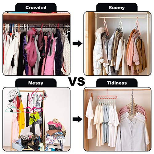 9-Hole Magic Clothes Hanger Foldable Space Saving Wardrobe Closet Organizer Anti-Slip - 5 Colors