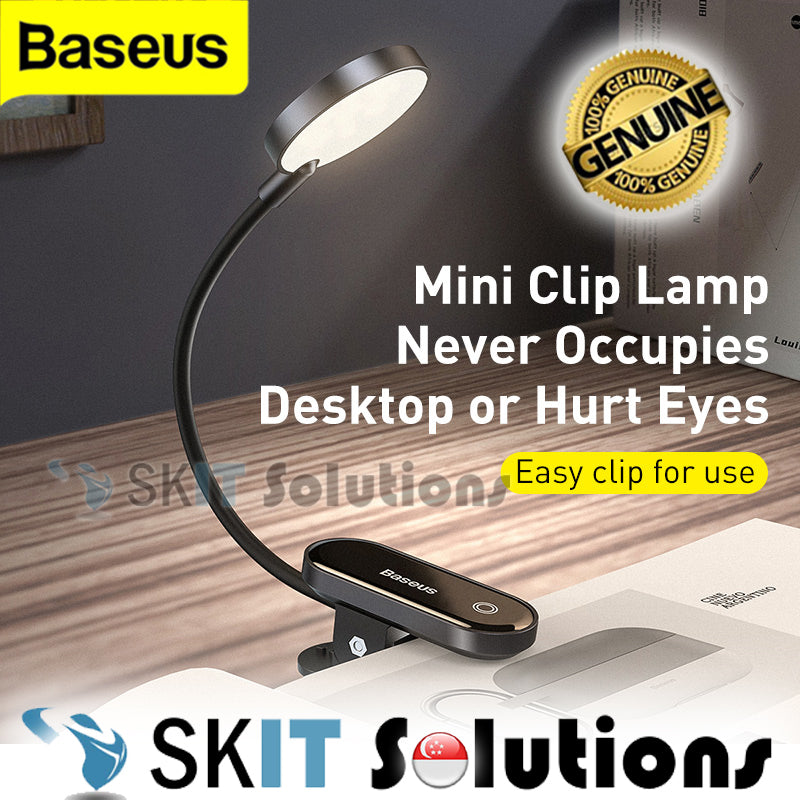 Baseus Comfort Reading Mini Clip On Table Desk Bedside LED Lamp Rechargeable Wireless Dimmable Bedroom Night Light