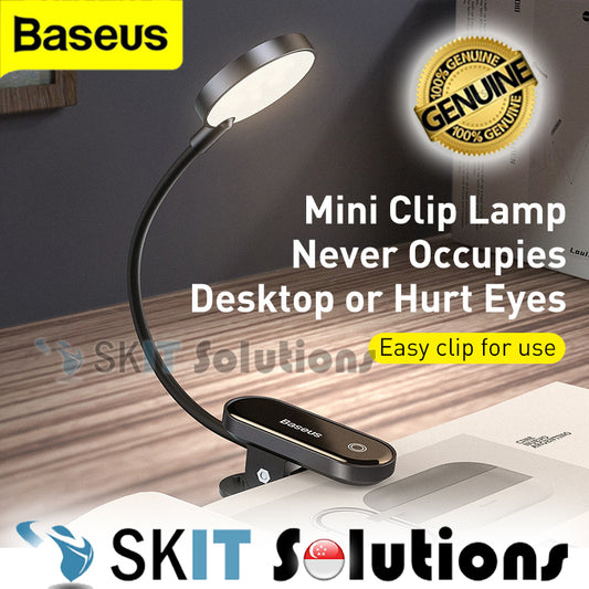 Baseus Comfort Reading Mini Clip On Table Desk Bedside LED Lamp Rechargeable Wireless Dimmable Bedroom Night Light