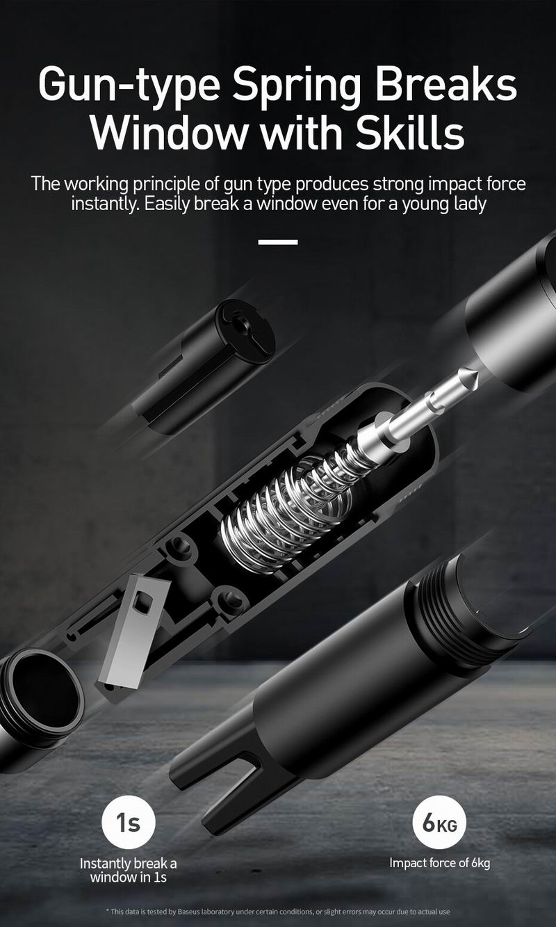 Baseus Sharp Tool Safety Hammer Window Breaking Safety Belt Cutting Car Accessories Vehicle Emergency Rapid Escape Tools