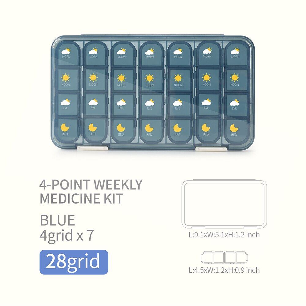 21 / 28 Grids Weekly Pill Organizer 7 Days Travel Medicine Storage Case Box Portable Large Capacity