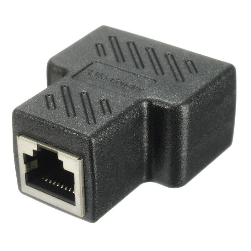 1 to 2 RJ45 Ethernet Splitter Adapter Network Extender Cable Female to Dual LAN Port for Modem PC