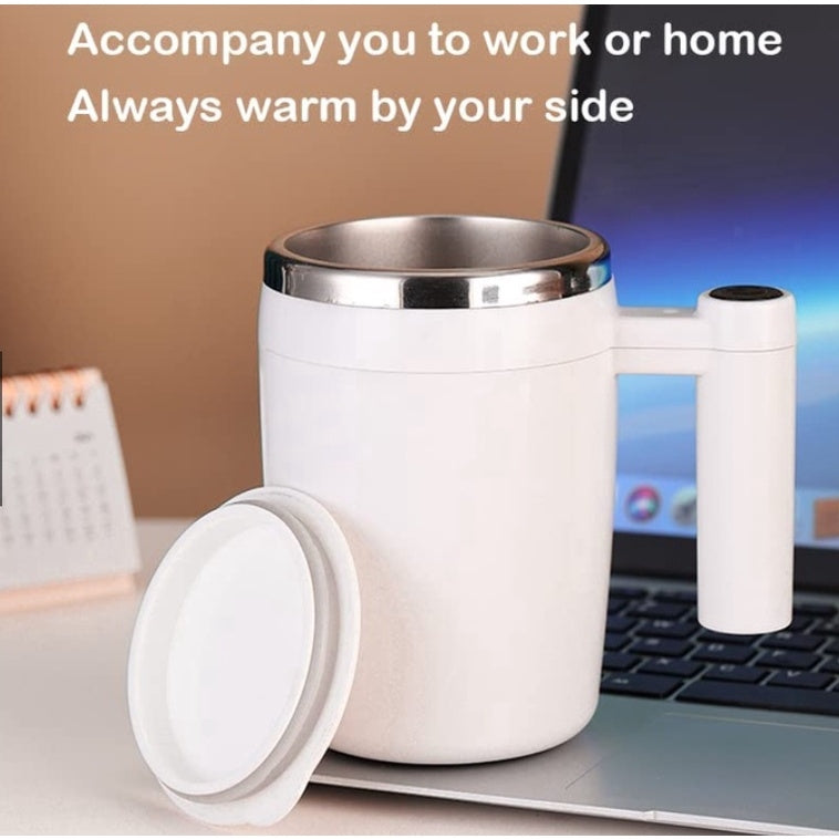 380ML Rechargeable Self-Stirring Mug 304 Stainless Steel Automatic Coffee Mixing Cup for Home Office