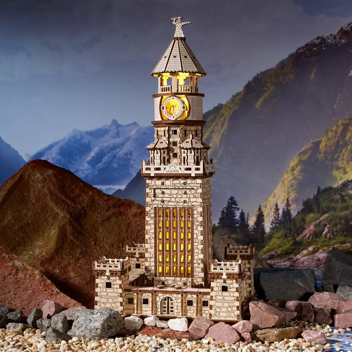Ugears Lighthouse Of Alexandria 3D Mechanical Model Wooden Puzzle DIY Kits for Adult Kids Toys Gift