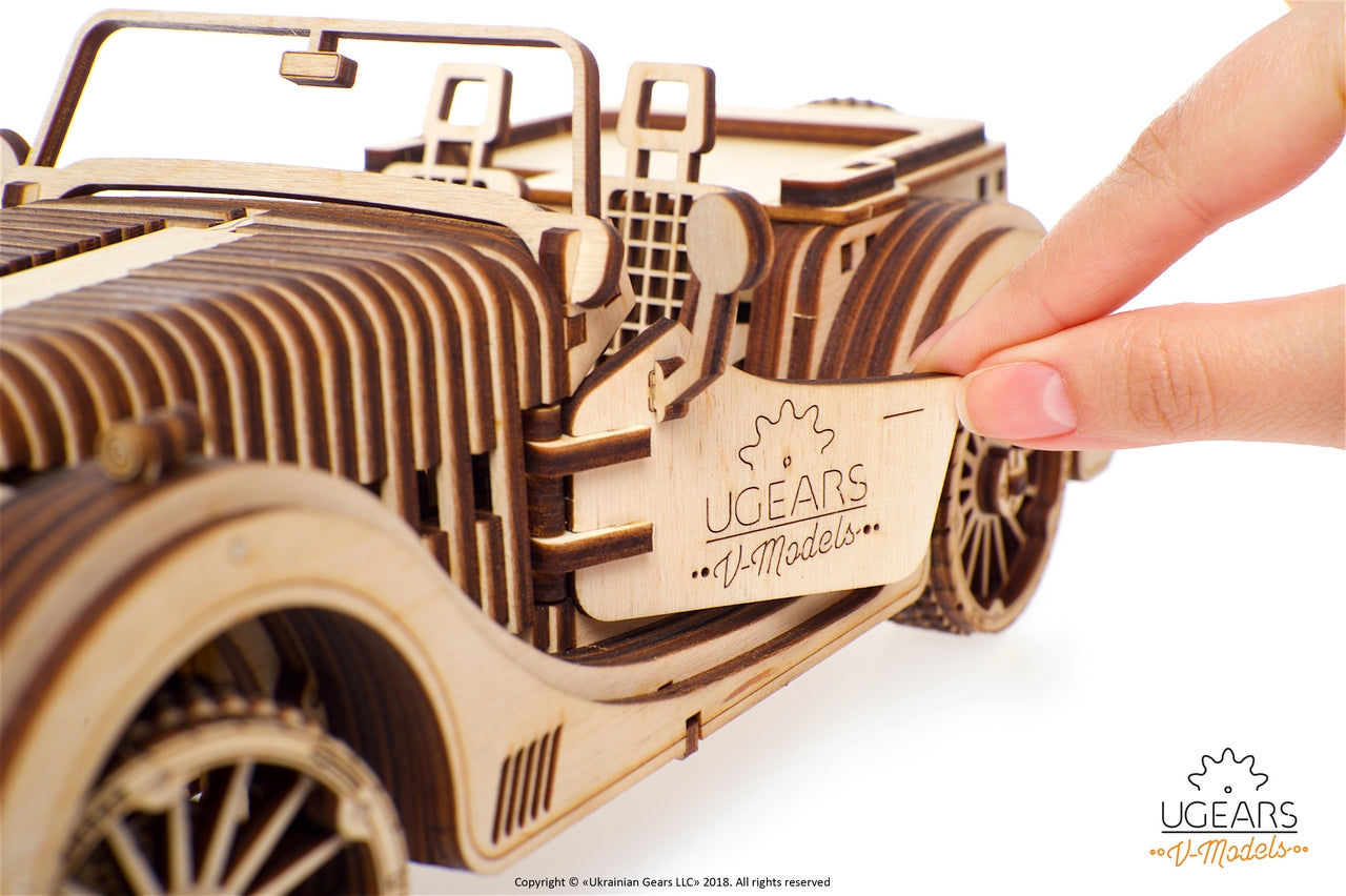 Ugears Roadster Vm-01 ★Mechanical 3D Puzzle Kit Model Toys Gift Present Birthday Xmas Christmas Kids Adults