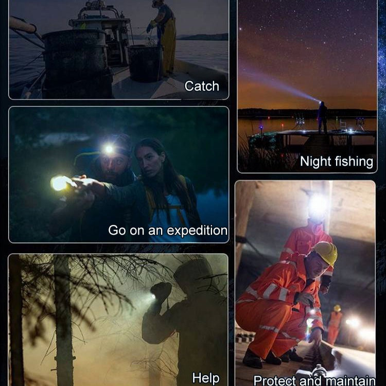 Three Eyed Mini Flashlight Rechargeable Magnetic Clip Torchlight Camping Flash Torch Light Bright