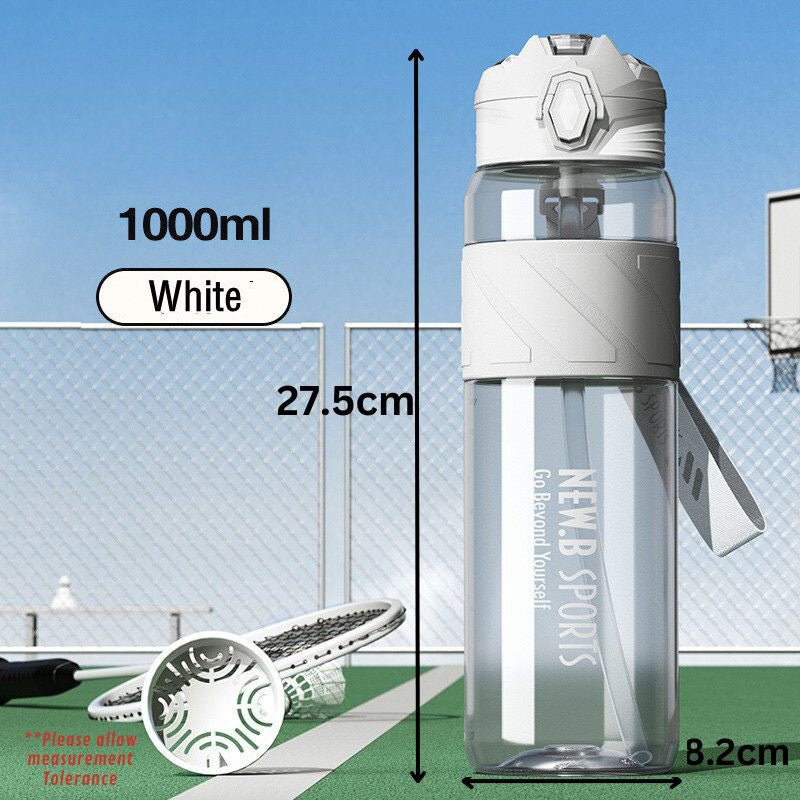 Tritan Water Bottle Straw Filter Gym Outdoor Hot Cold Leakproof Sports Cycling School Portable Dual Way