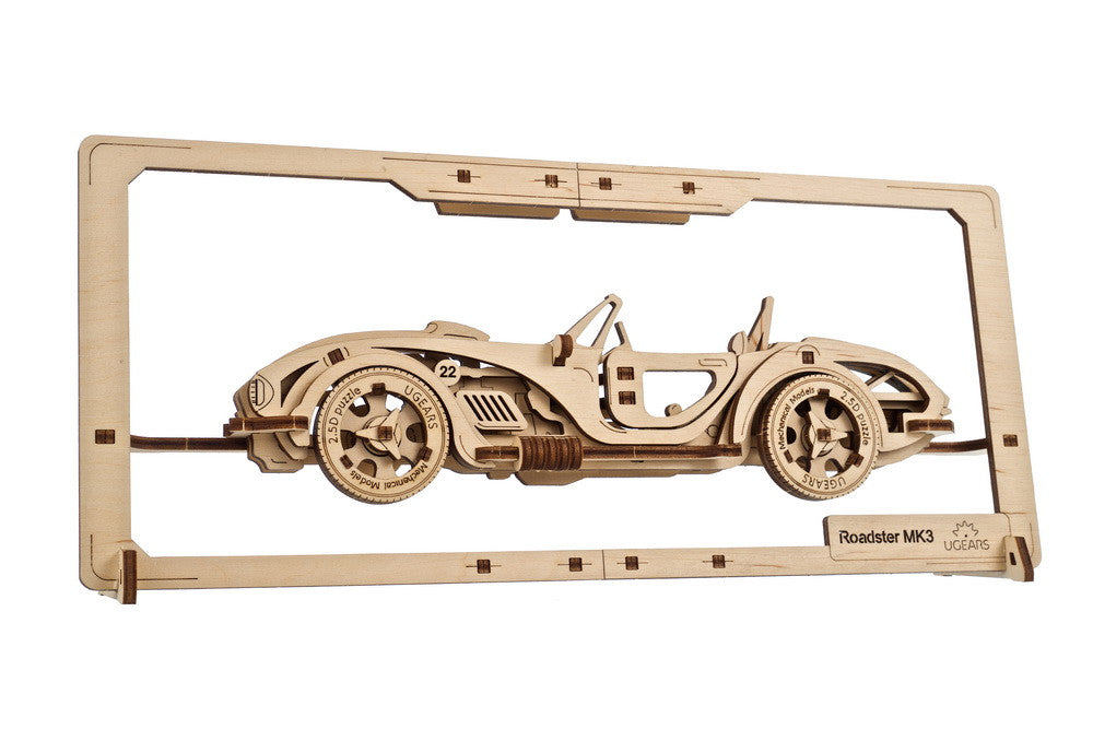 Ugears Roadster Mk3 2.5D Mechanical Puzzle Kit Model Toys Gift Present Birthday Xmas Christmas Kids Adults