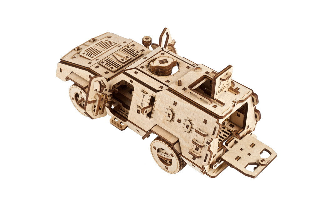Ugears Dozor-B Combat Vehicle ★Mechanical 3D Puzzle Kit Model Toys Gift Present Birthday Xmas Christmas Kids Adults