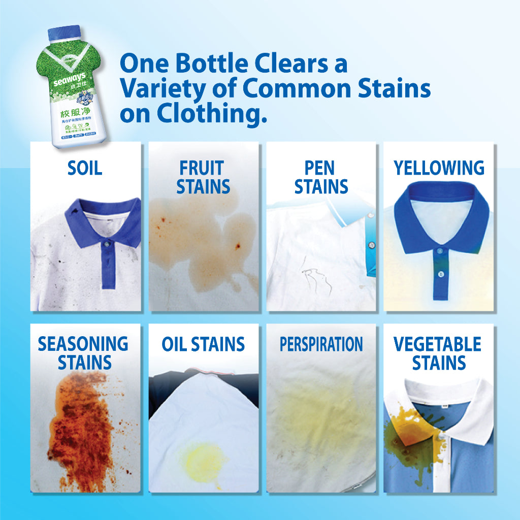 School Uniform Stain Remover Laundry Detergent Powder Fabric Cleaner Sweat Clothing Soap Household