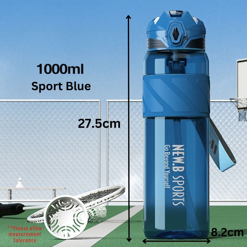 Tritan Water Bottle Straw Filter Gym Outdoor Hot Cold Leakproof Sports Cycling School Portable Dual Way