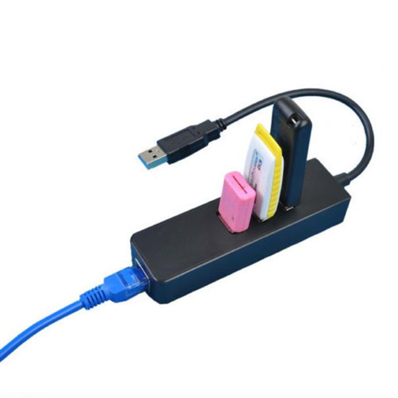 100M / 1000M 1GB 3 Port USB3.0 Hub + RJ45 Gigabit Ethernet Network Lan Adapter WIN MAC