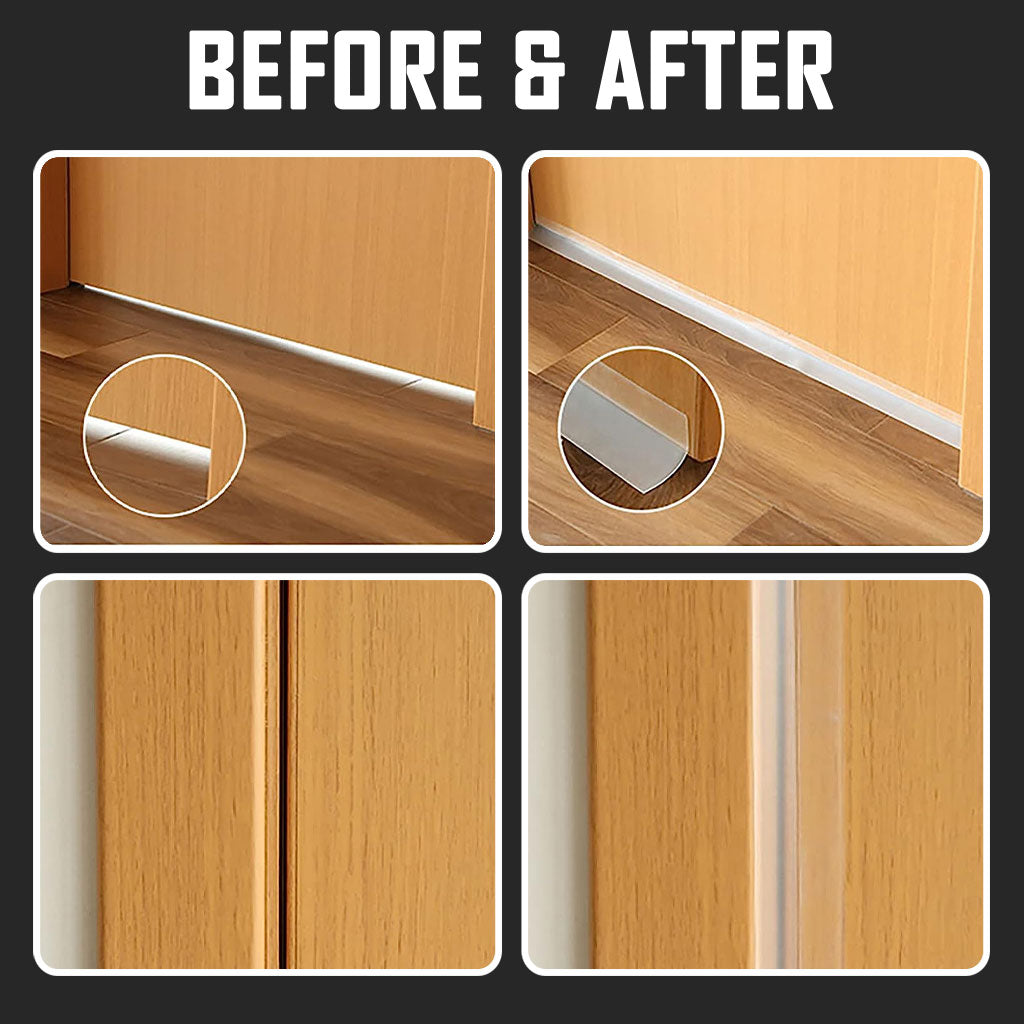 35mm / 45mm Silicone Gap Sealer Strip 5 Meter Window Glass Under Door Bottom Sealing Strip Seal Block Insect Haze Smoke Sound Proof Blocker