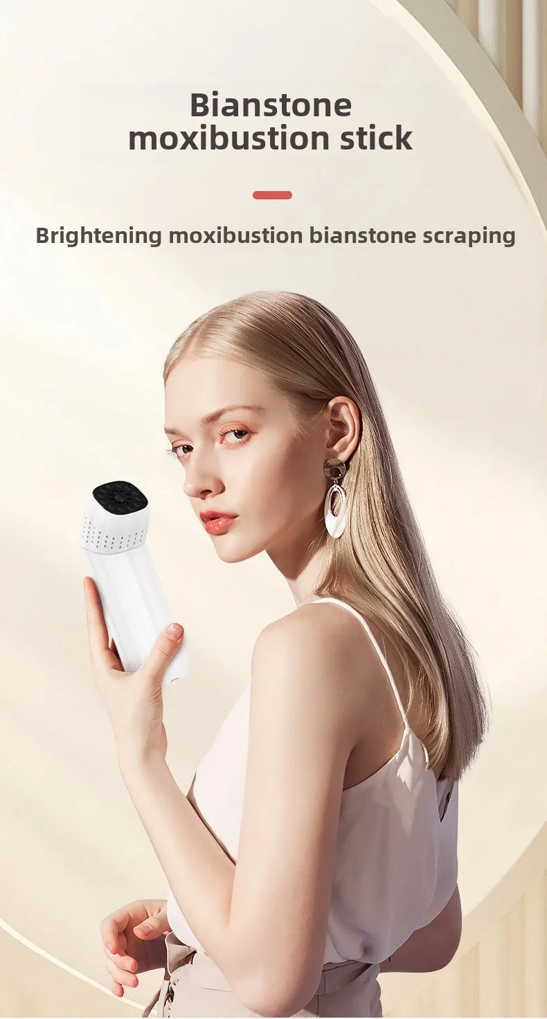 Portable Heated Moxibustion Massage Device Scraping Bianstone Gua Sha Cupping Body Tool Moxa Stick