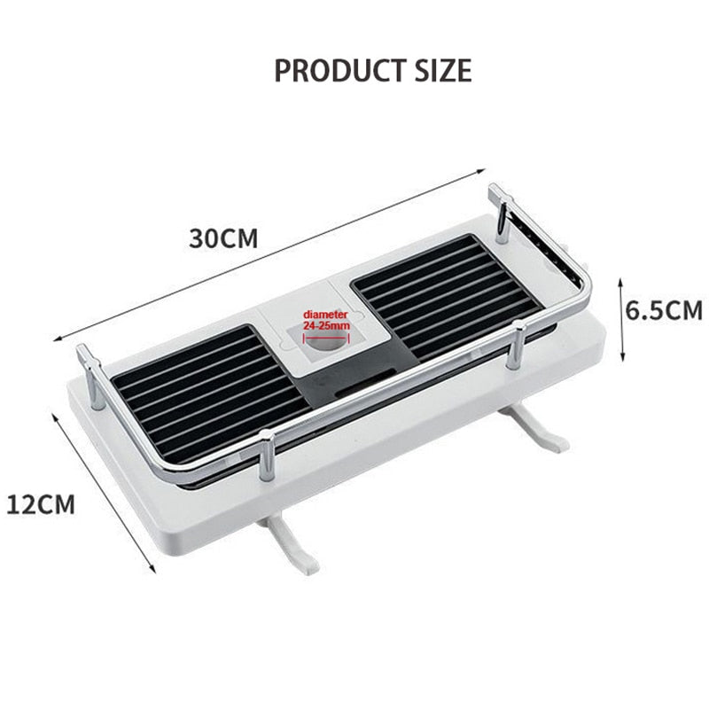 Shower Rack Storage Holder Bathroom Shelf Pole Shelves Shampoo Tray Stand Lifting Rod Head Organizer No Drill Hole