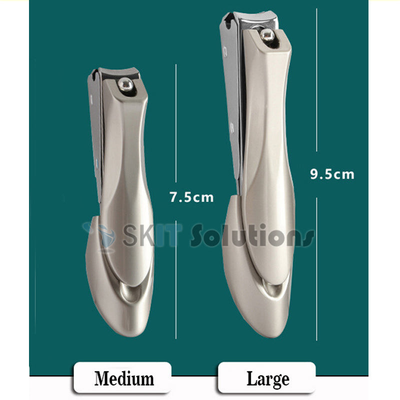Ultra-Thin Portable Premium Folding Nail Clipper Double Head Dual-Purpose Stainless Steel Nail Cutter Manicure Tool