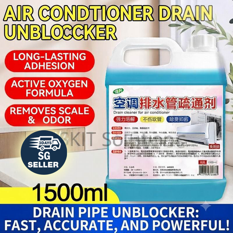 500/1500/2500ml Aircon Drain Pipe Cleaner AC Choke Remover Slime Algae Jelly Gel Dissolver PVC Hose