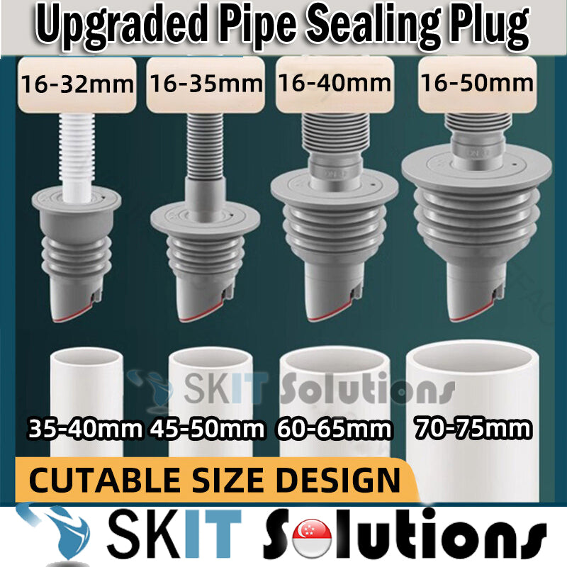 Upgraded Silicone Drain Pipe Sealing Plug Sewer Deodorant Seal Cover Kitchen Washing Machine Drainage Basin