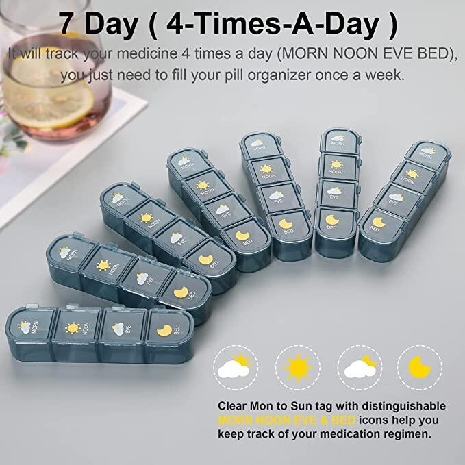 21 / 28 Grids Weekly Pill Organizer 7 Days Travel Medicine Storage Case Box Portable Large Capacity