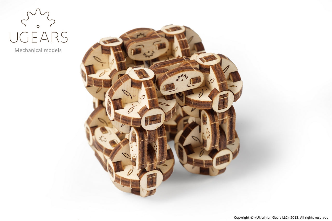 Ugears Flexi-Cubus ★Mechanical 3D Puzzle Kit Model Toys Gift Present Birthday Xmas Christmas Kids Adults
