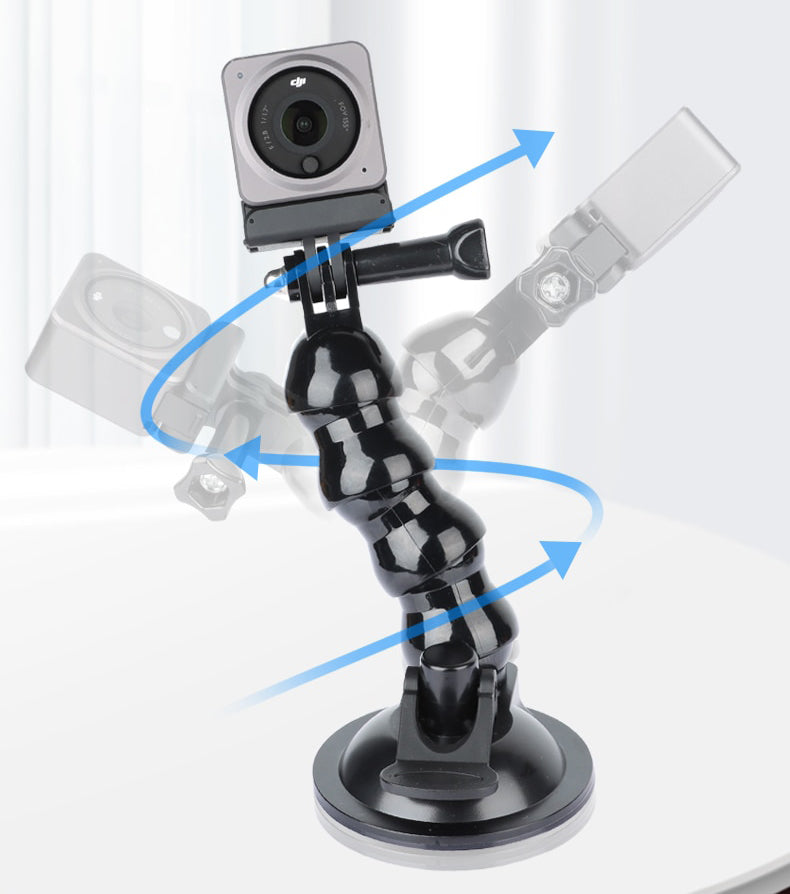 4 / 7-Section Flexible Gooseneck Extension Suction Cup Car Mount Holder with Phone Holder for Gopro Hero, Smart Phones