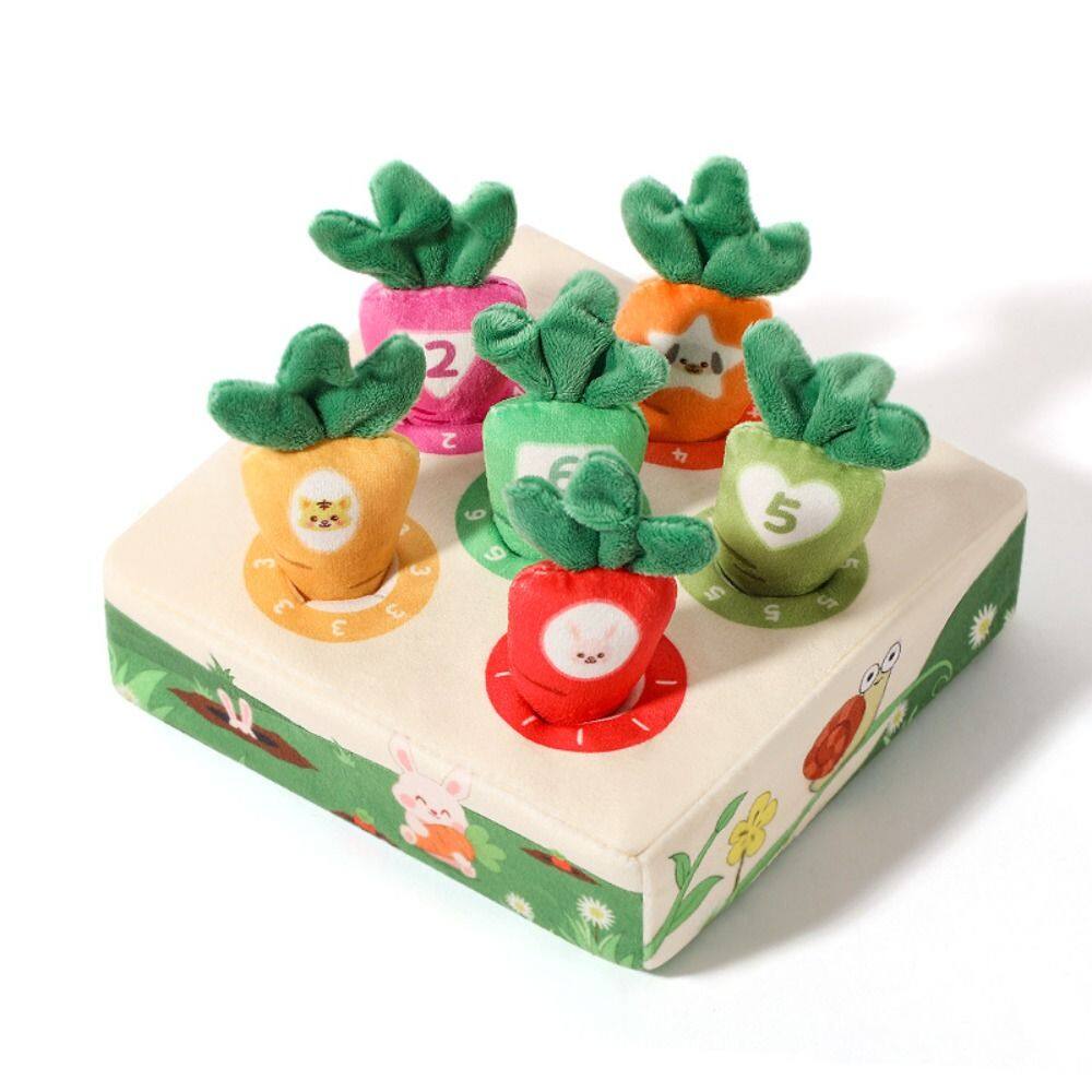 Baby Plush Cotton Montessori Pulling Toys Educational Radish Carrot Pull Toy Number Color Cognition Developing Game Kids