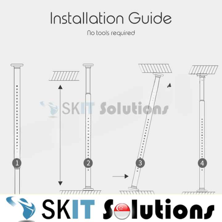 Standing Clothes Rack Adjustable Floor to Ceiling Space-Saving Hanging Pole Heavy-Duty DIY Wardrobe