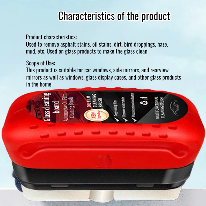 Car Glass Oil Film Cleaner Brush Windshield Stain Remover Strong Degreasing Tool for Clear Vision