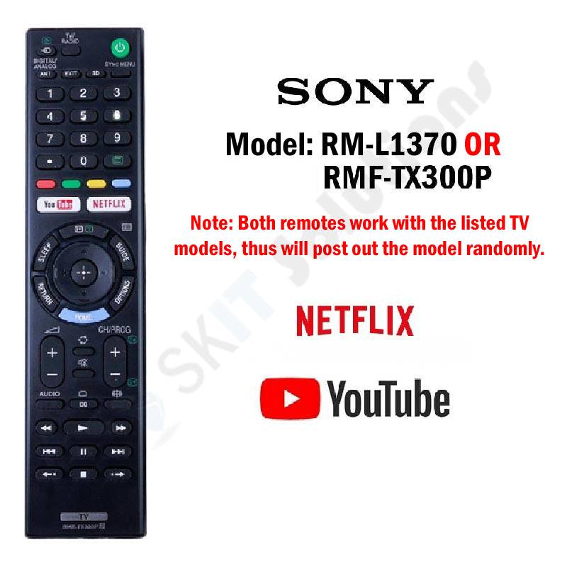 Replacement Sony Smart Bravia TV Remote Control w/ Voice RM-L1370 RMT-TX300P TX800P TX800U TX520P TX500P TX310P TX200P