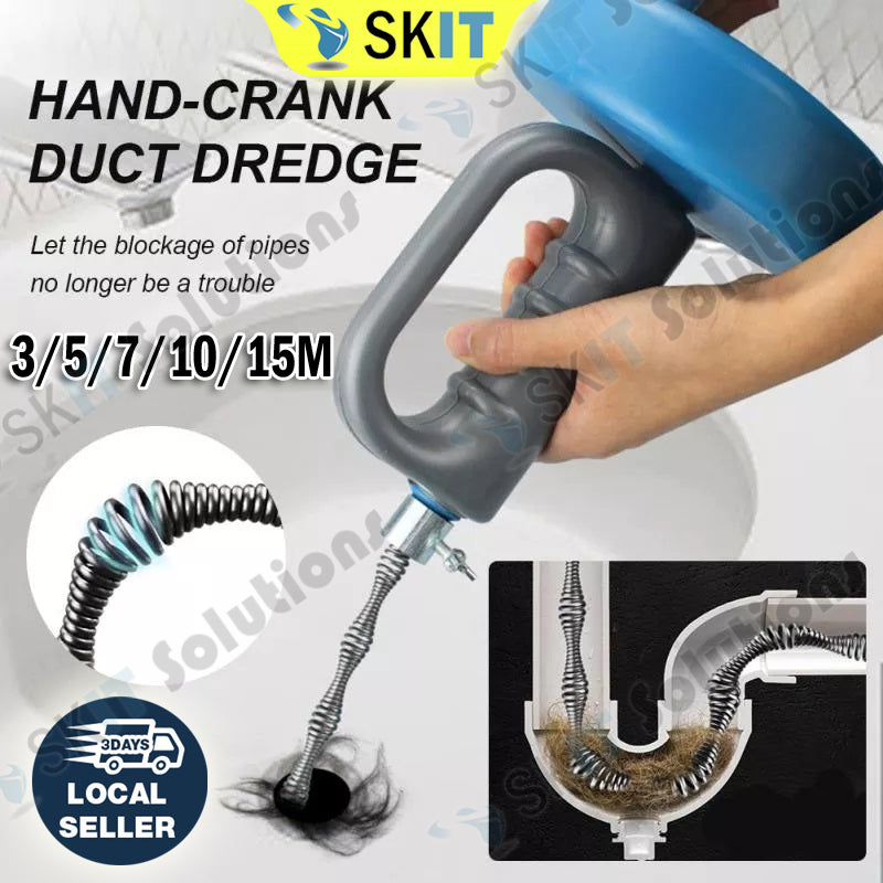 Plumbing Auger Drain Snake Clog Remover Tool Pipe Cleaner Plunger Toilet Kitchen Sewer Declogger