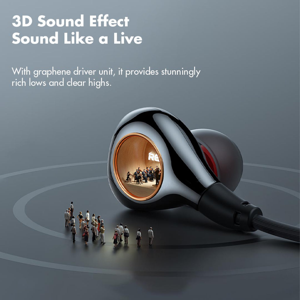 Remax RM-655A Type-C Metal Wired Earphone Music Call Volume Control USB-C Headset for Mobile Phones