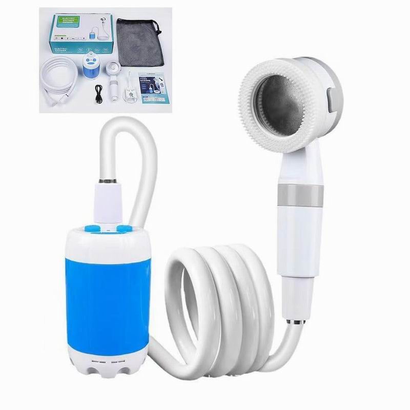 Portable Electric Shower Pump Set for Camping Outdoor Head Sprayer Pump Water from Bucket for Traveling Gardening Pet Cleaning