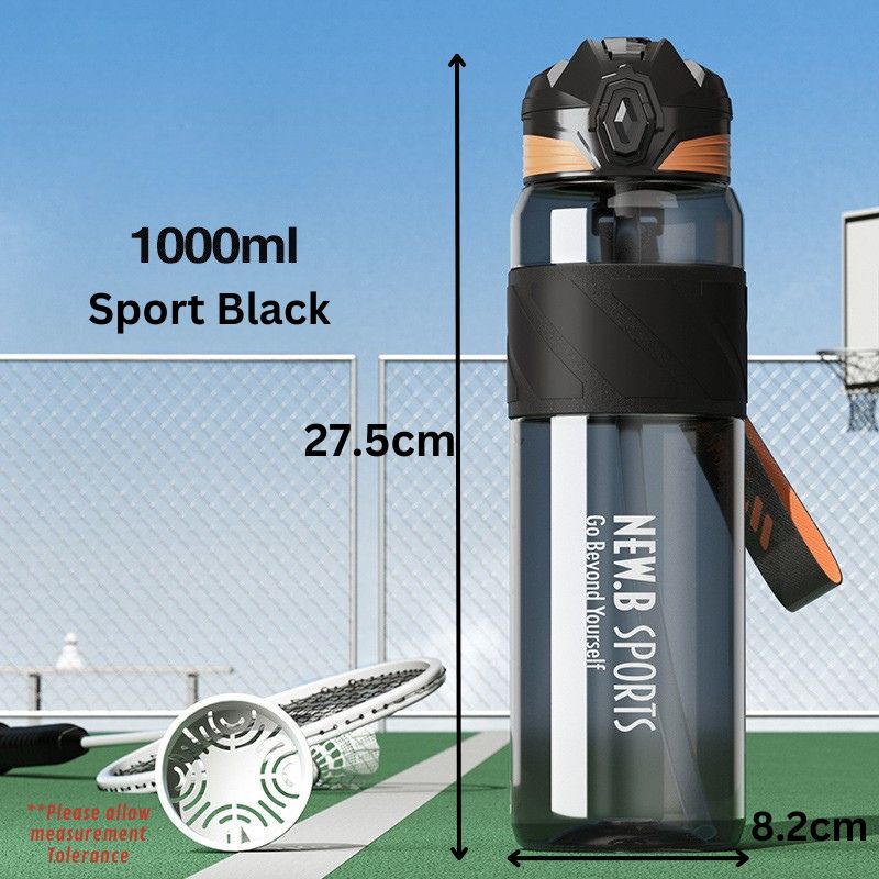 Tritan Water Bottle Straw Filter Gym Outdoor Hot Cold Leakproof Sports Cycling School Portable Dual Way