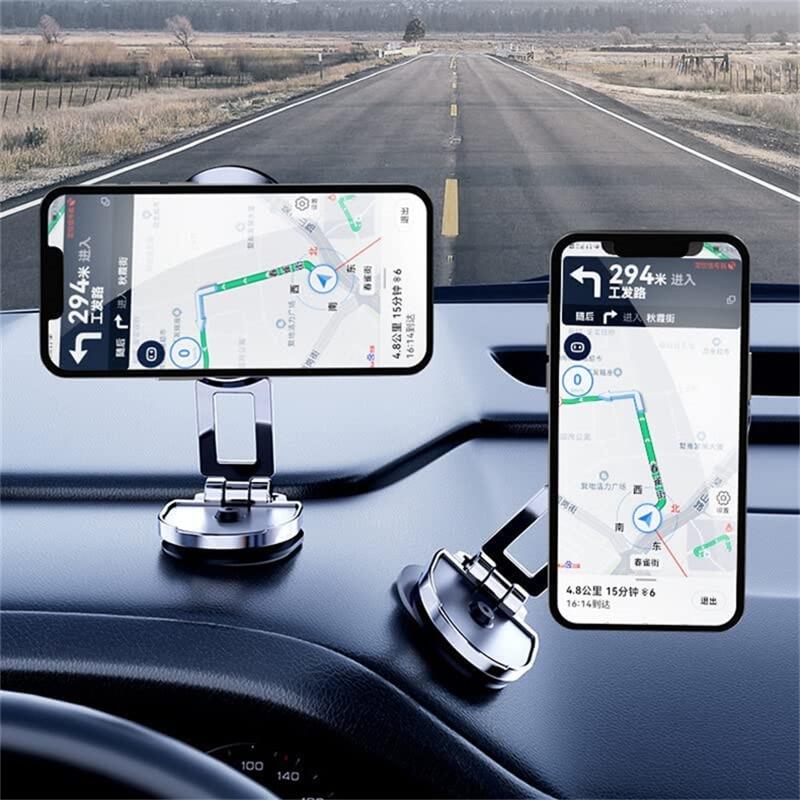 Mini Foldable Strong Magnetic Car Phone Holder Folding Metal Mobile Phone Car Mount Rotatable Dashboard Stand Bracket